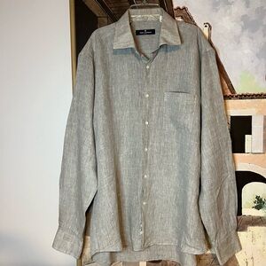 Ted Lapidus Linen Long Sleeve Button-Down Shirt